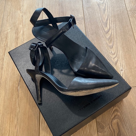 Alexander Wang lovisa black leather heels Size 37 1/2 (8) with box and dust bag - Picture 2 of 12